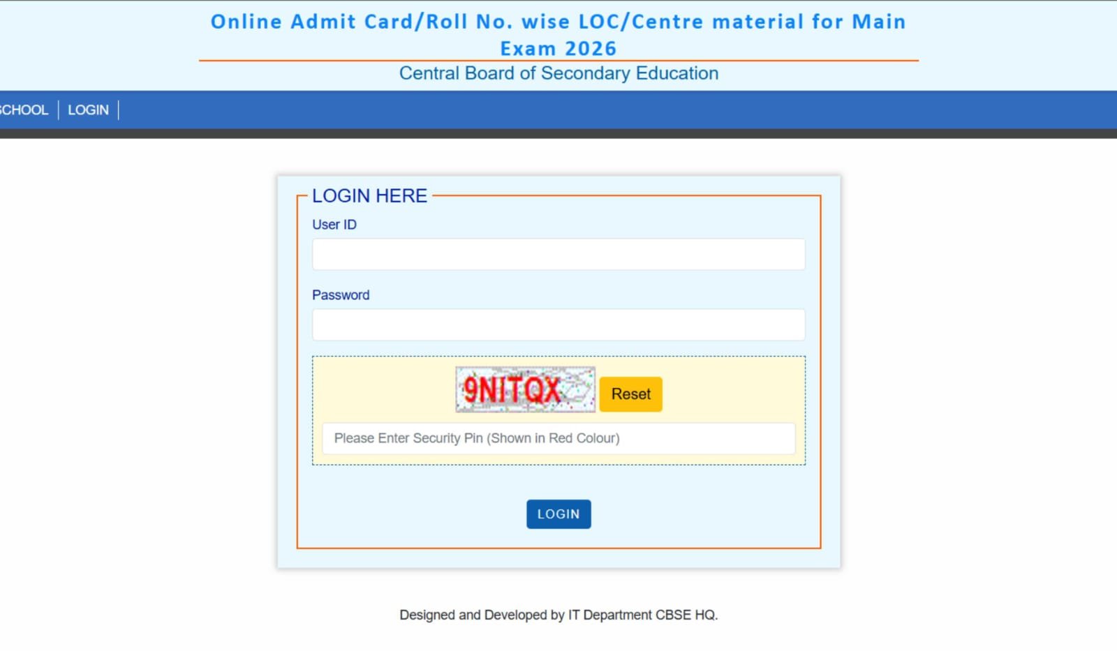 CBSE 10th 12th Admit Card 2026